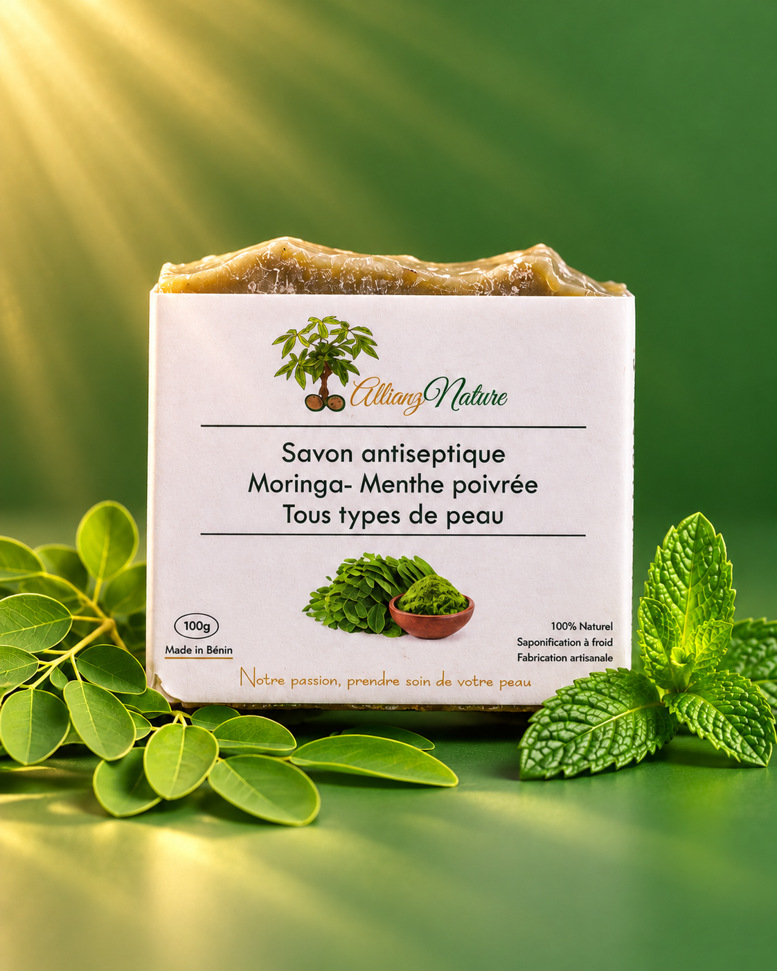 Savon Moringa - Menthe poivrée PURIFIANT